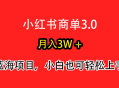 小红书商单3.0，月入3w＋，蓝海项目，小白轻松上手
